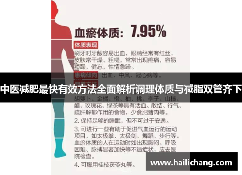 中医减肥最快有效方法全面解析调理体质与减脂双管齐下 中医减肥最快有效方法全面解析调理体质与减脂双管齐下